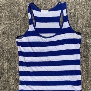 STRIPED BLUE AND WHITE TANK TOP